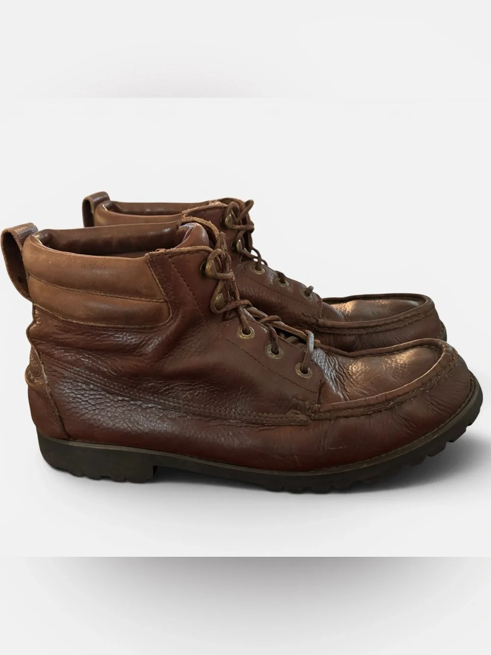 Vintage Eddie Bauer Gore-Tex Leather Moc Toe Hiking Work Boots Size 13